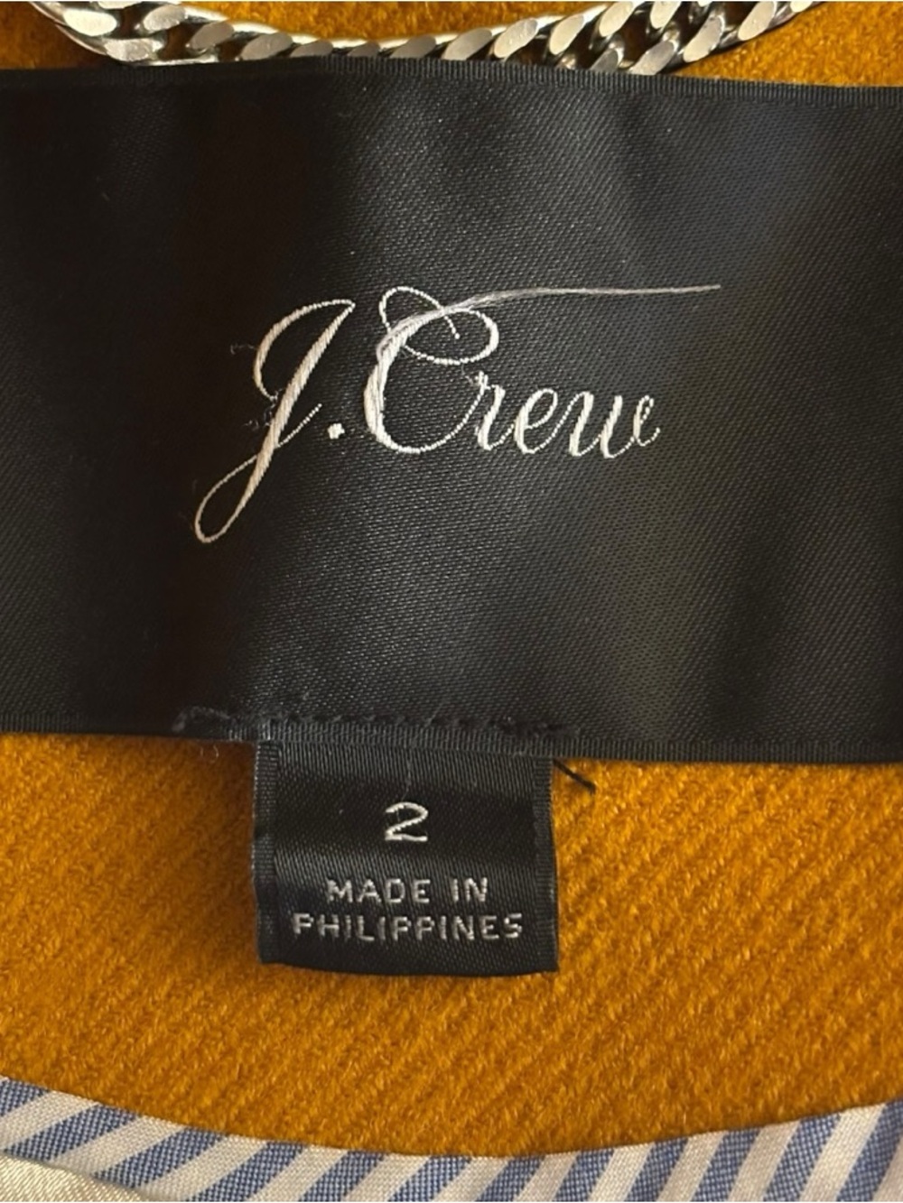 J. Crew Ochre Wool Coat Size 2 - Picture 5 of 6